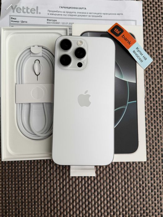НОВ! 36м Гар. iPhone 16 Pro MAX лизинг от 36€ /мес  White Titanium 256