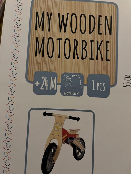 Bicicleta lemn, fara pedale, copii