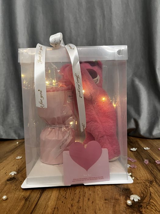 Набор Плюшевый мишка и букет