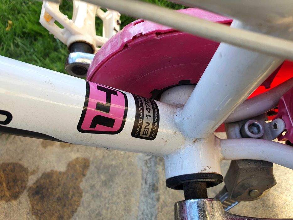 Детски Drag Rush 14 велосипед - розово/бяло