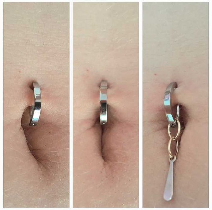 PIERCING CLICKER de titan argintiu