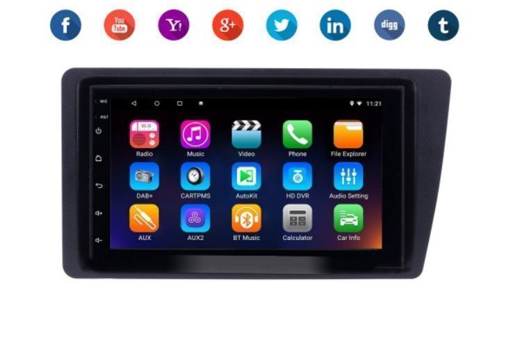 HONDA CIVIC 2001-2005 - 7''  Навигация Андроид, 9122+R10