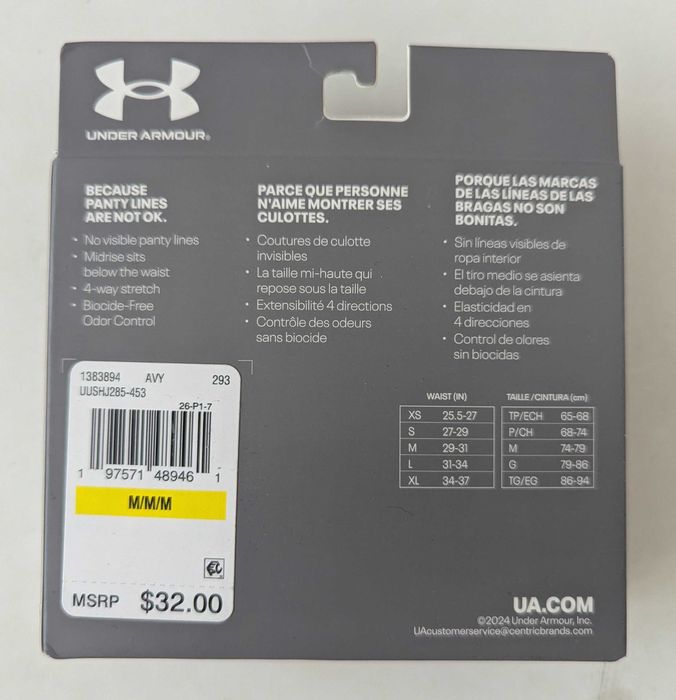 Under Armour Pure Stretch No Show 3 pack thongs дамско бельо от Сащ