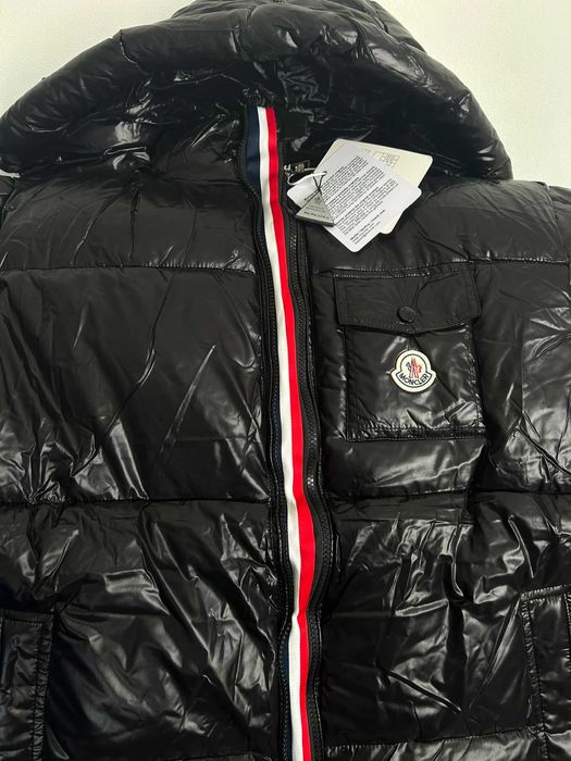 Geaca Moncler cu Puf Neagara Shiny Lucioasa Maya Iarna fermoar dublu
