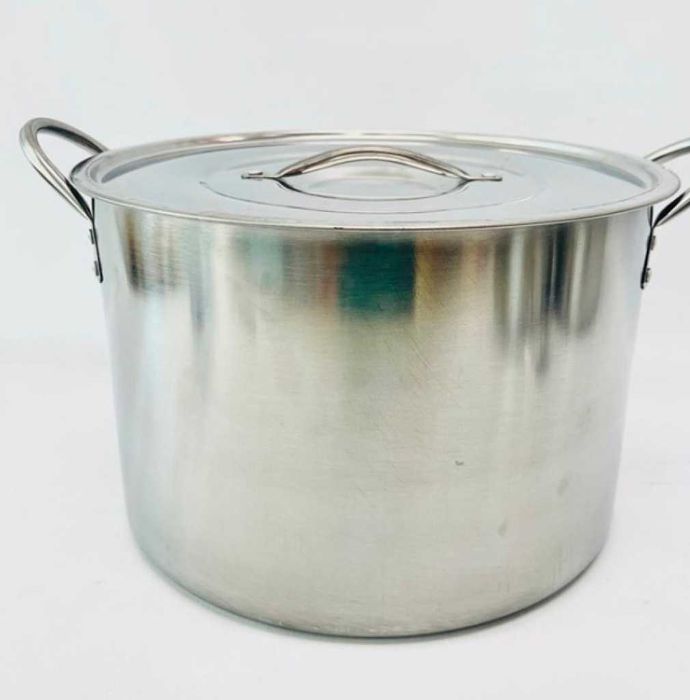 Комплект 4 броя тенджери Stockpots Голям капацитет Неръждаема стомана, Размери: 24/26/28/30 см, 5/7/8/10 литра,  Сребристи