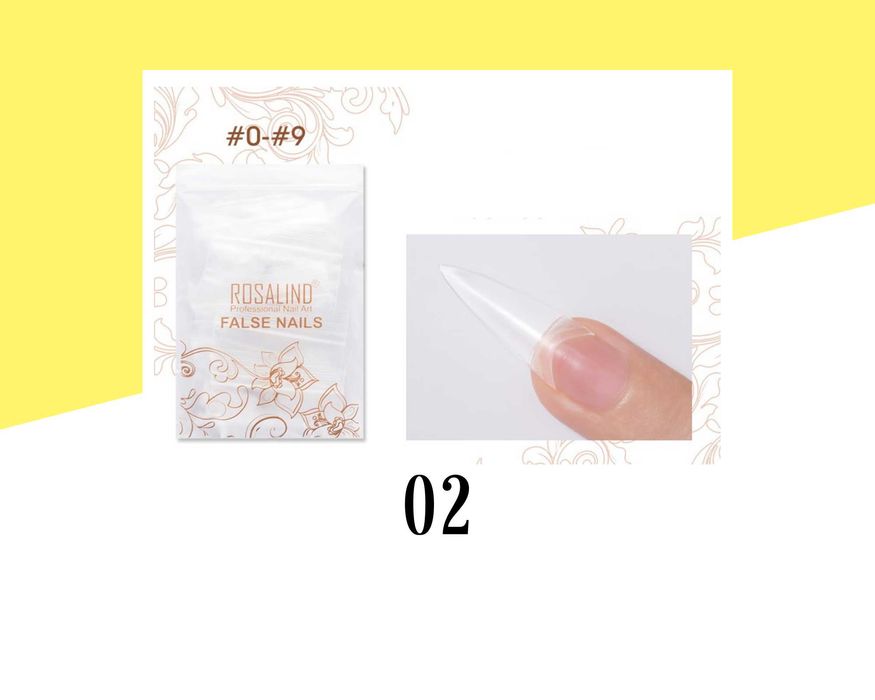 Прозрачни изкуствени нокти и удължители за нокти ROSALIND - 120 броя