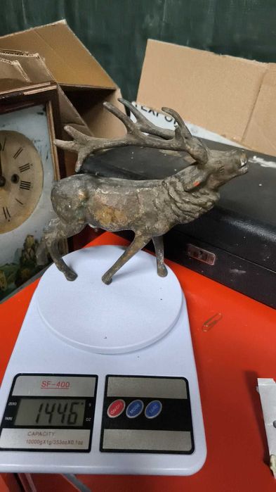 Statuetă Cerb din bronz masiv