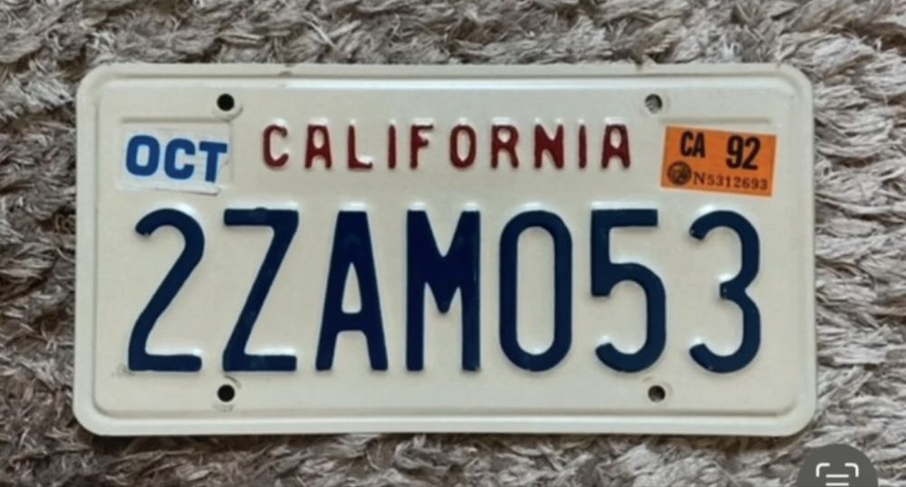 placuta /numar nr inmatriculare masina SUA California original clfx