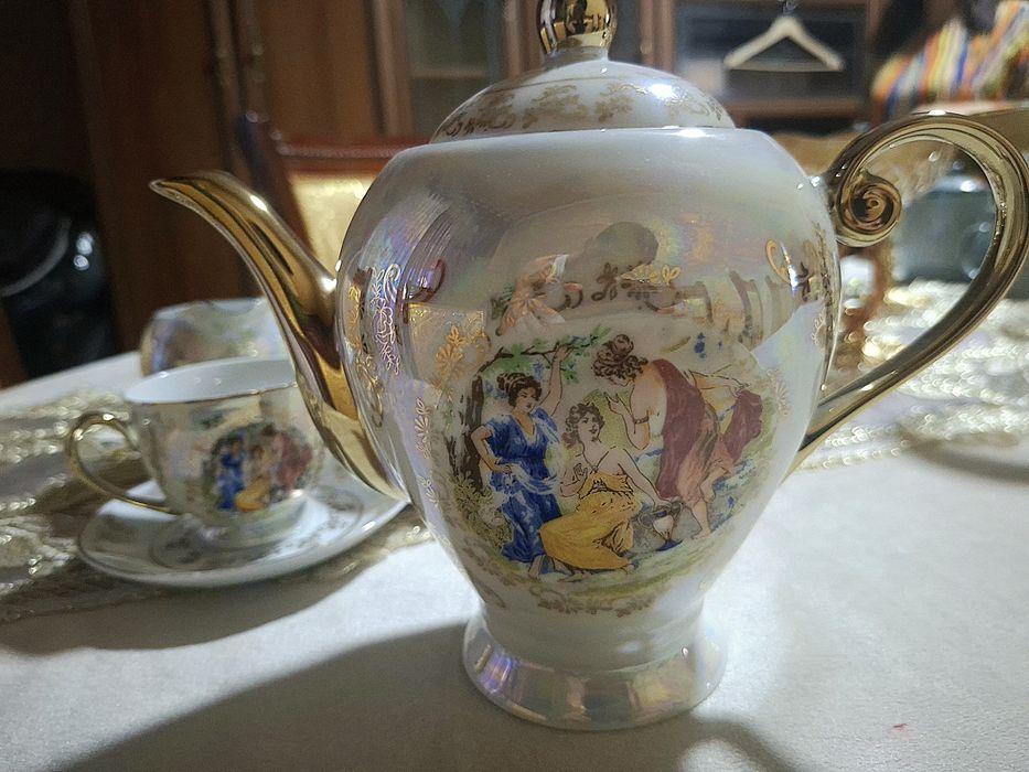 Thun Czech chinni servis, 24ct oltin, 6 kishilik