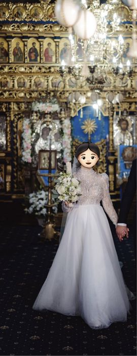 Rochie de mireasa lunga cu spatele gol