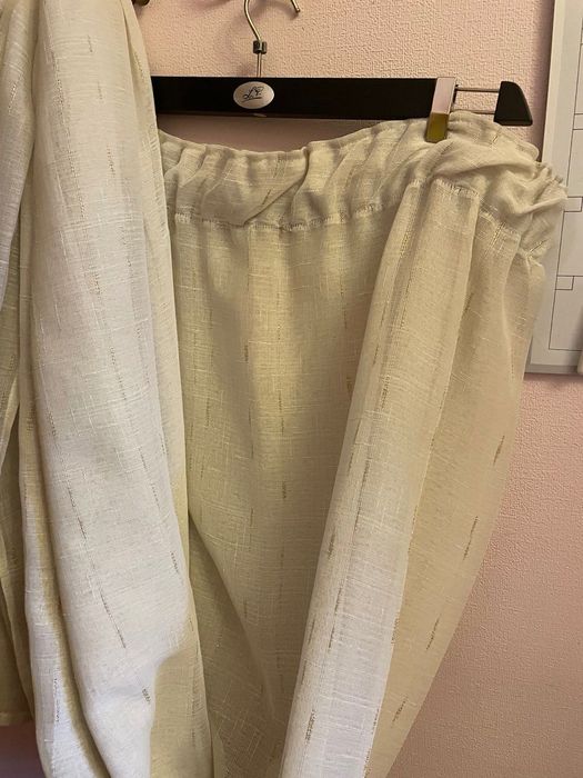 Тюль, прошитая тесьмой, готовая (2 вида).