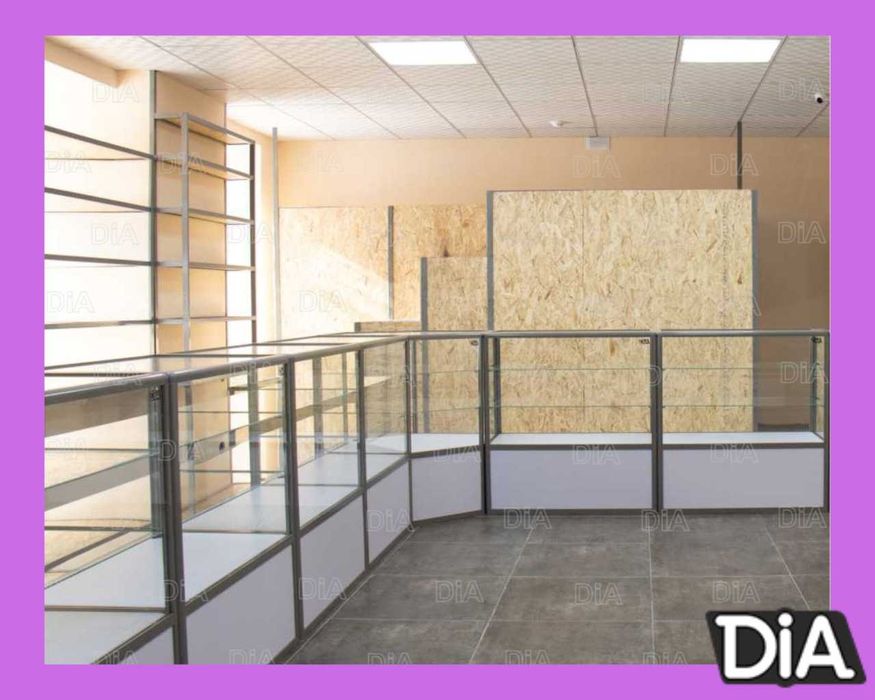 Oynaly prilavkalar, Акция, savdo uskunalari vitrinalar stellajlar