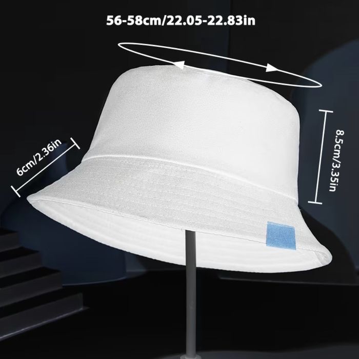 Продавам унисекс шапка тип „идиотка“ (Bucket Hat) – бяла, 56 см