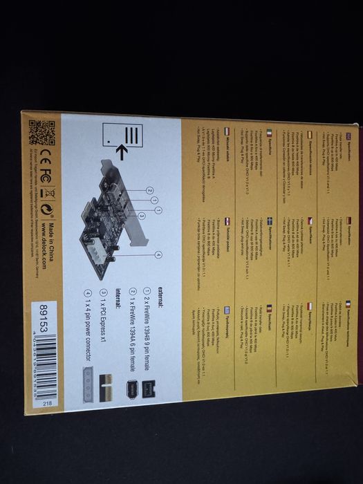 PCIe Firewire Texas Instruments 2 Porturi B + 1 Port A, DELOCK