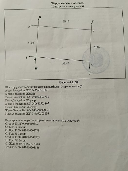 Жер сатылады Талкайран 2 временный госакт багасы 3,000000