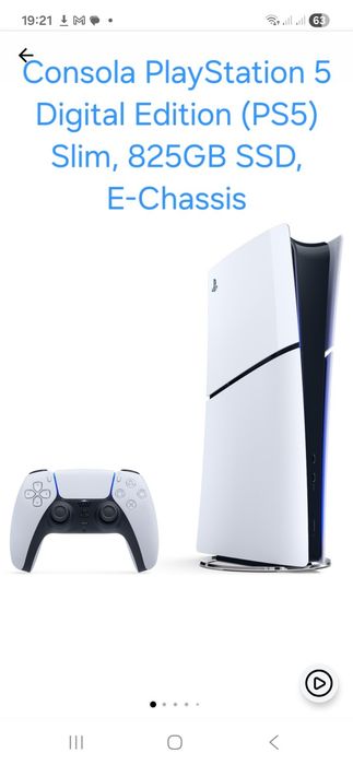 Consola PlayStation 5 Digital Edition (PS5) Slim, 825GB SSD, E-Chassis