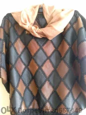 Естествена кожа  топ - блуза или блузон  Размер Л