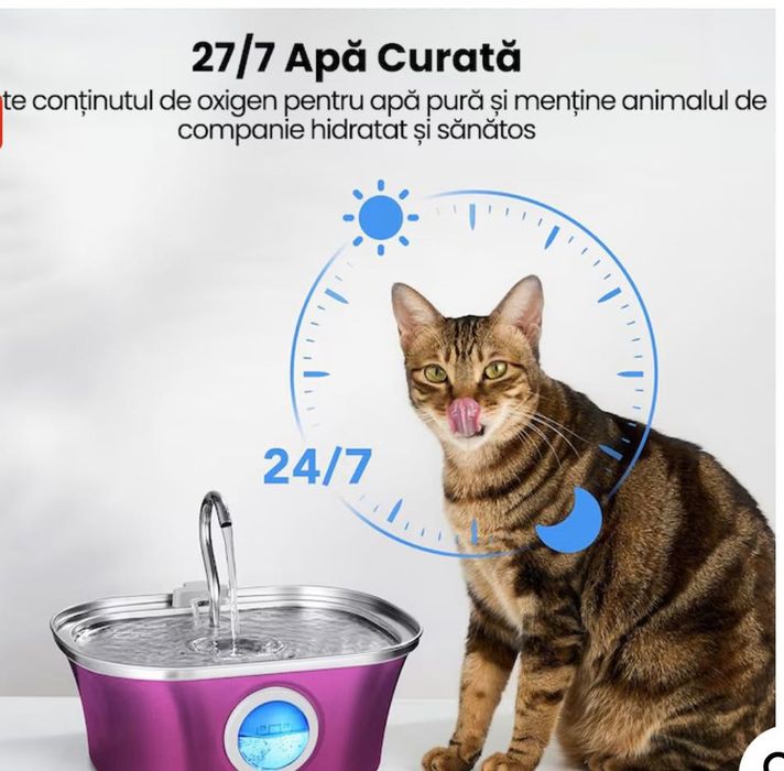 Vând Dispenser apa automat tip fantana pentru pisici si caini