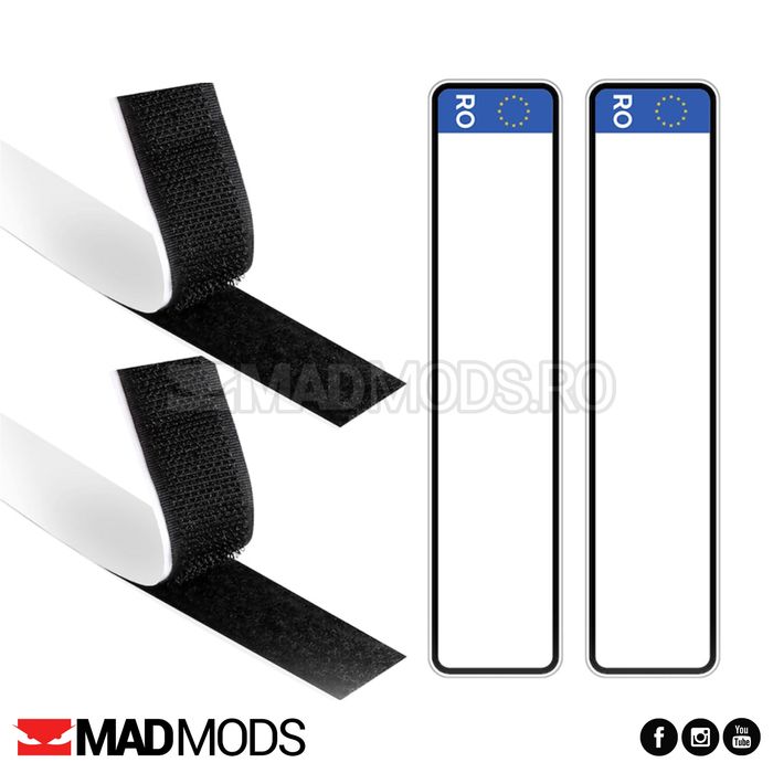 Set suporti placute numar inmatriculare auto fara rama, slim invizibil