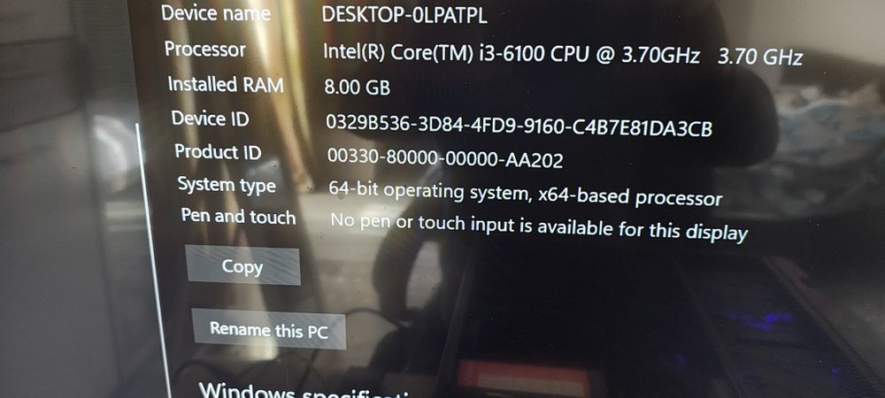 Unitate pc intel i3,gen6, 8gb ddr4, video dedicat,ssd 240gb