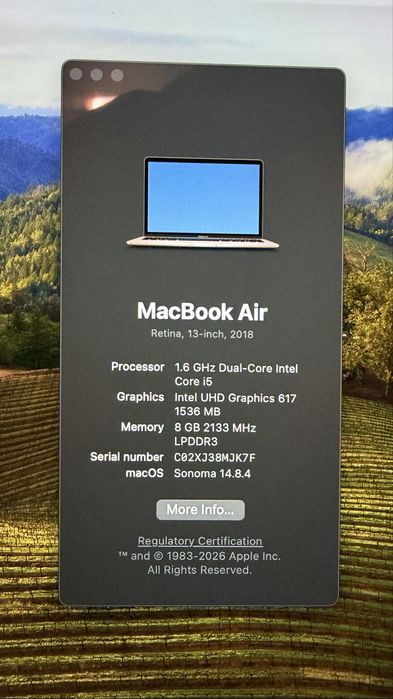 Macbook AIR Gold 2018 I5 8GB RAM 128GB ROM