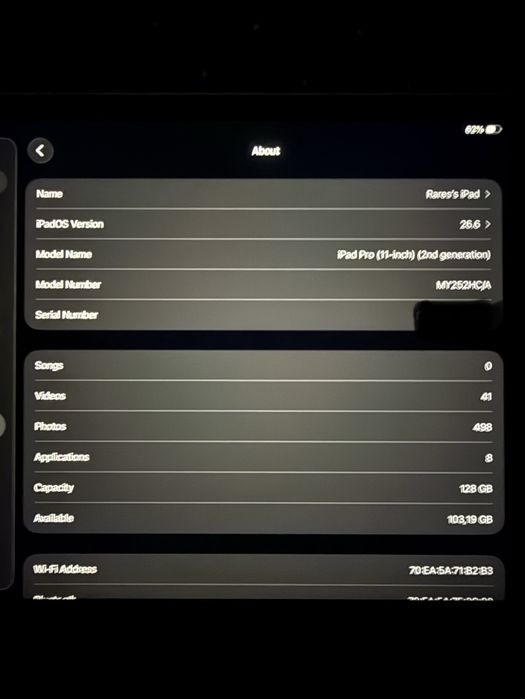 iPad Pro 11” 2020 (Gen 2) 128GB Wi-Fi Silver + cablu