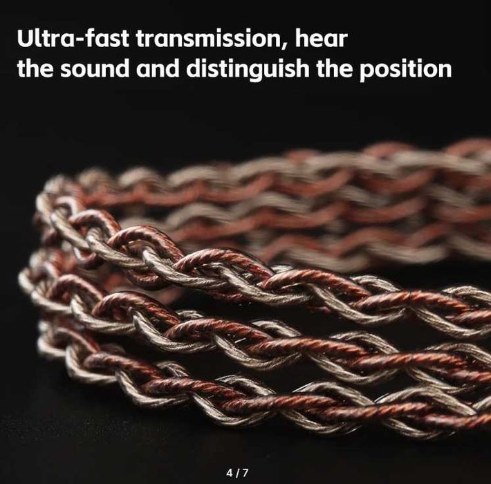 Кабель TRN RedChain Plus Gramr 3,5 с съемным микрофоном  1.2м и 2м KZ