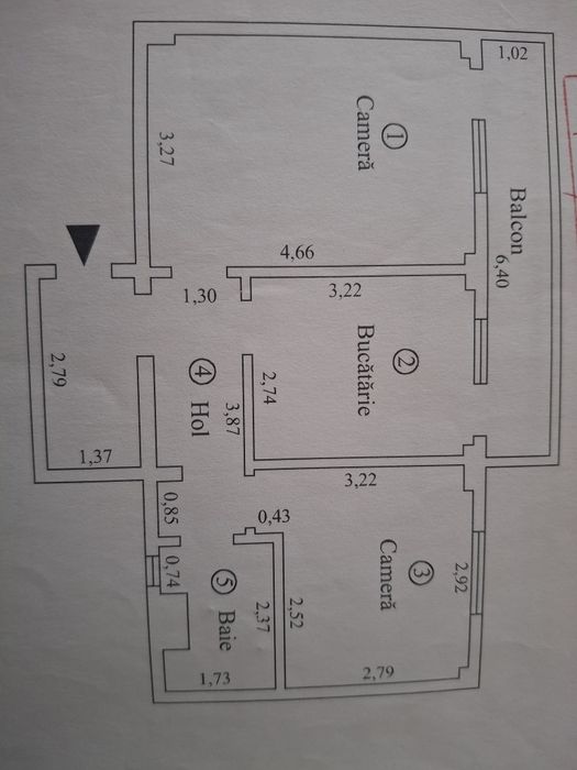Apartament 2 camere conf.1, decomandat etaj 4