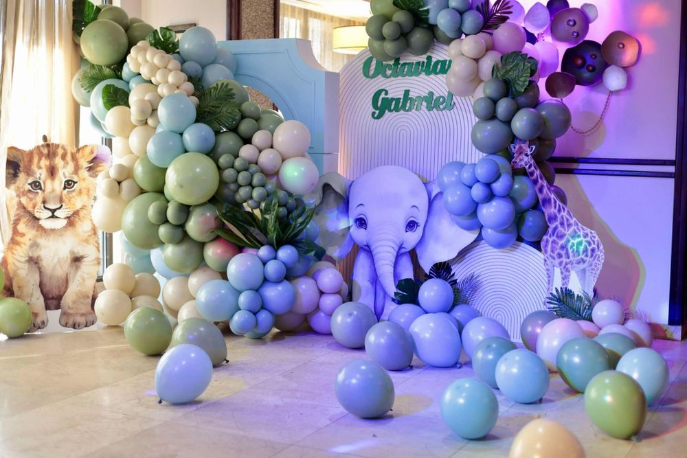 Aranjament baloane/ cristelnita decor, arcada baloane