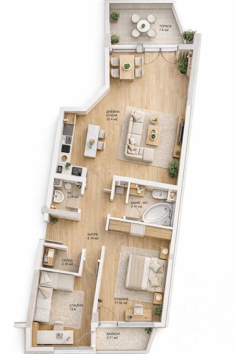 Продава се Тристаен апартамент в София, Кръстова вада - 142 кв.м за 1318 €/кв.м - Снимка #1