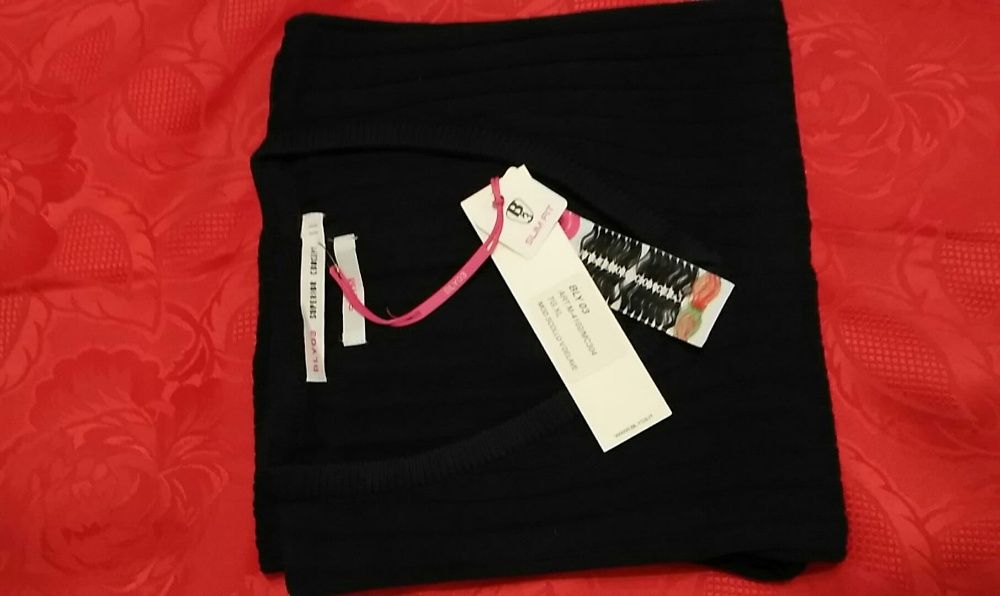 Pulover italienesc slim, bleumarin