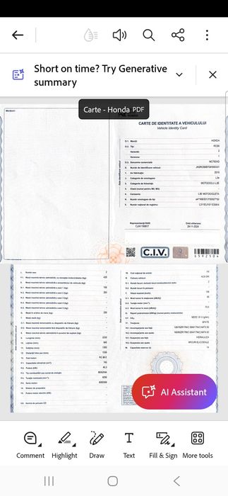 Vand Motocicleta Honda