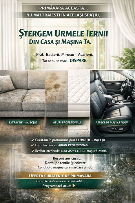 Curățenie Premium Primăvară – Case, Birouri, Mașini – AneLux Cleaning