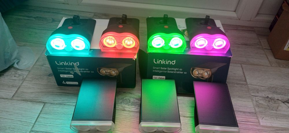 Set 4 lampi solare smart RGB Linkind