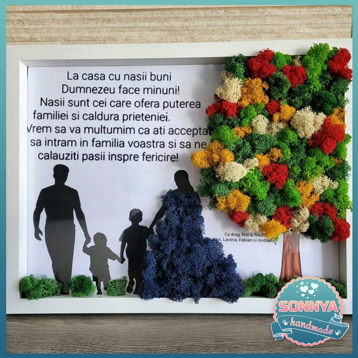 Tablou pentru nasi realizat cu licheni stabilizati