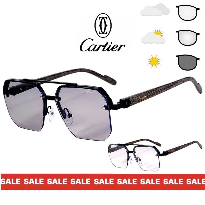 Cartier THE I  2027 Унисекс слънчеви очила фотохромни затъмняващи се стъкла до 40% при слънце