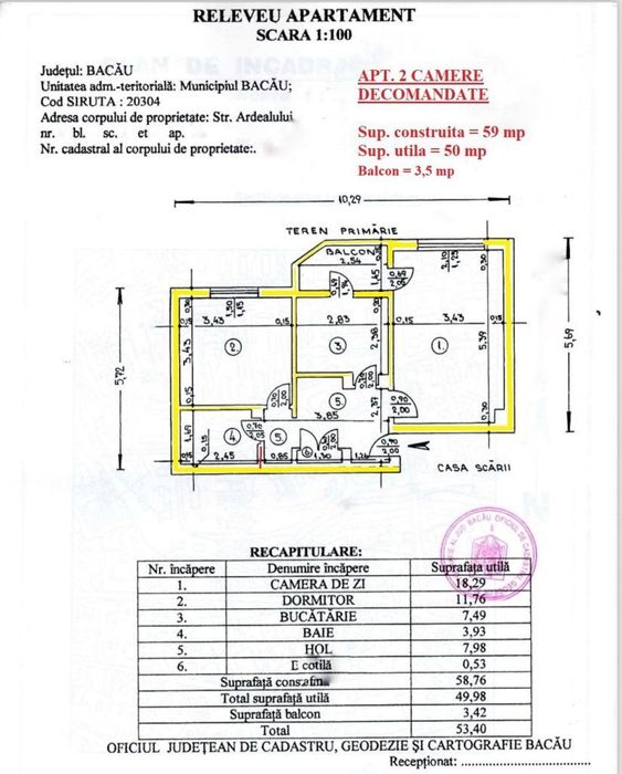 Apartament 2 camere de vanzare, str. Ardealului, Bacau — fotografia 2