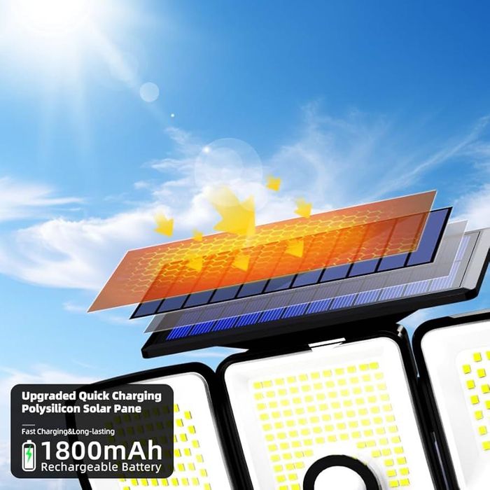 Соларна LED лампа с 3 панела и сензор за движение – модел SLF09223