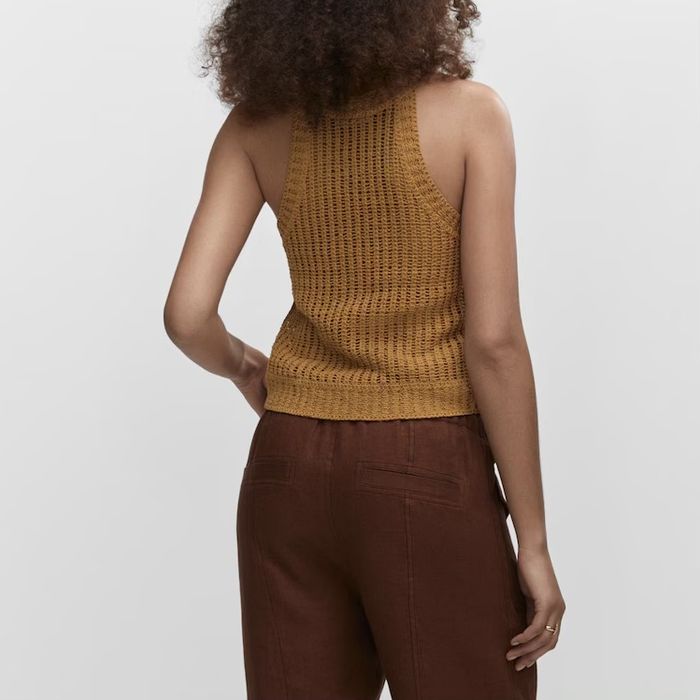 MANGO Плетен топ