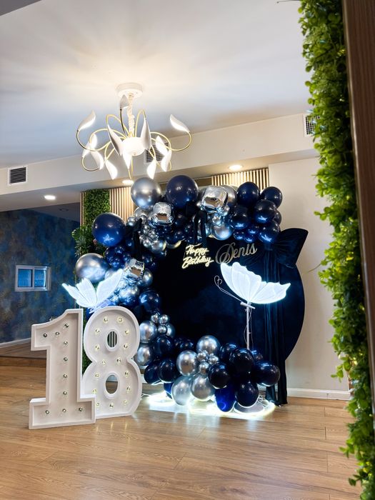 Decor baloane majorat cifre luminoase 18 platforma 360 majorat panou