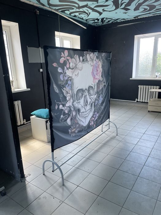 Перегородка ширма  с рисунком черепа не дорого