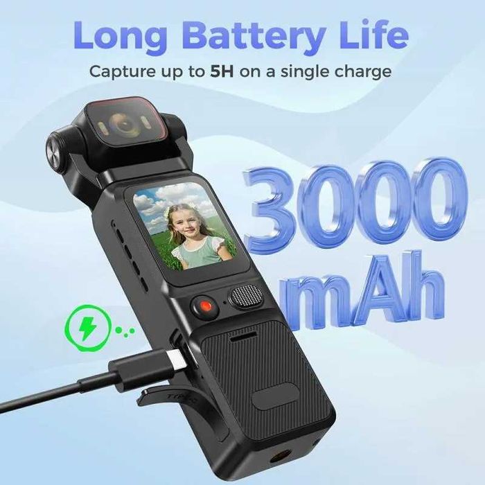 4K Action Camera with Touchscreen & Gyro Stabilization