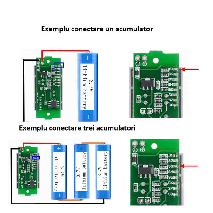 Indicator capacitate baterie acumulator  1S 8S