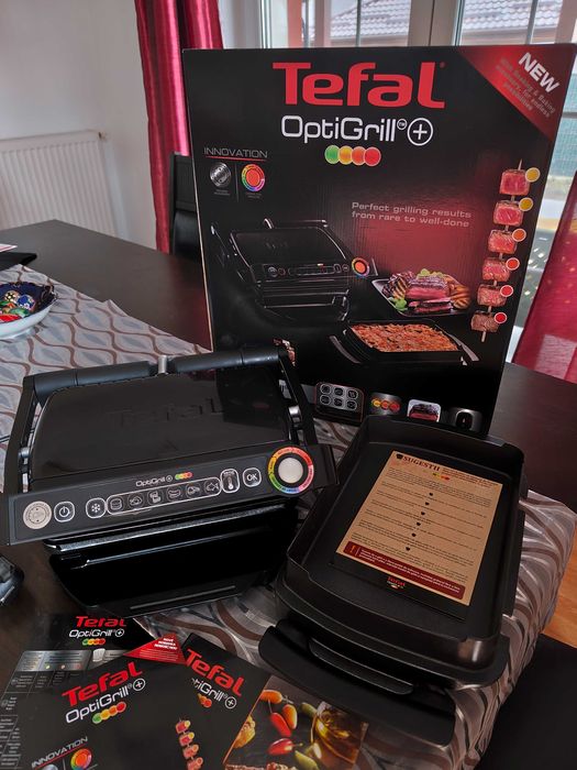 Gratar electric TEFAL OptiGrill+ Snacking&Baking GC714834, 2000W, 6 programe automate, negru