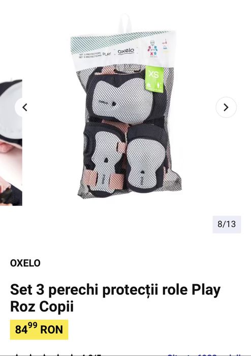 Set protectie role copii roz-negru