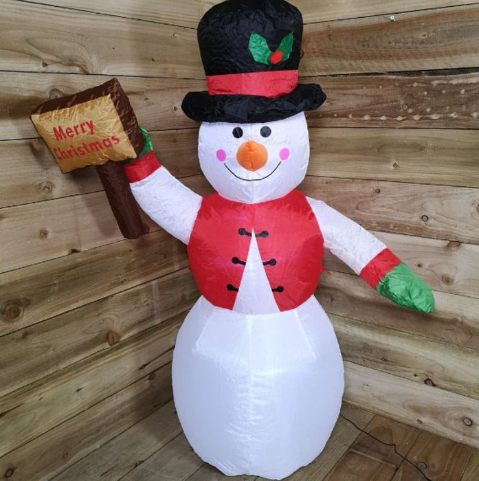 Снежен човек,надуваем,LED светлини,многоцветен