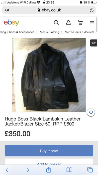 Jacheta  Hugo Boss din piele nappa italiana marimea 54