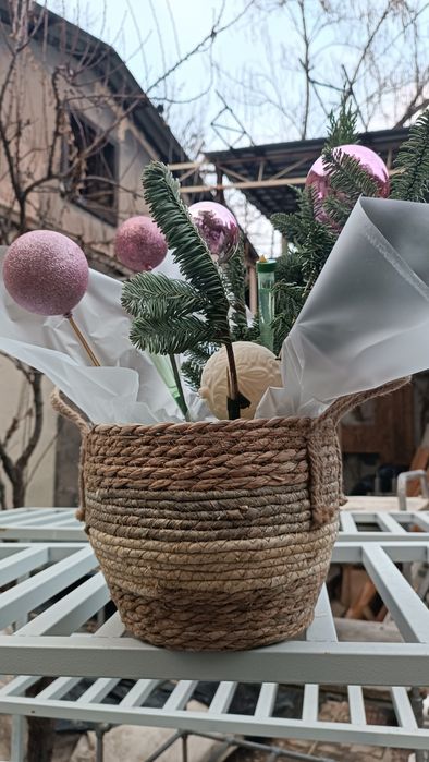 Корзина плетеная (Рогоз)