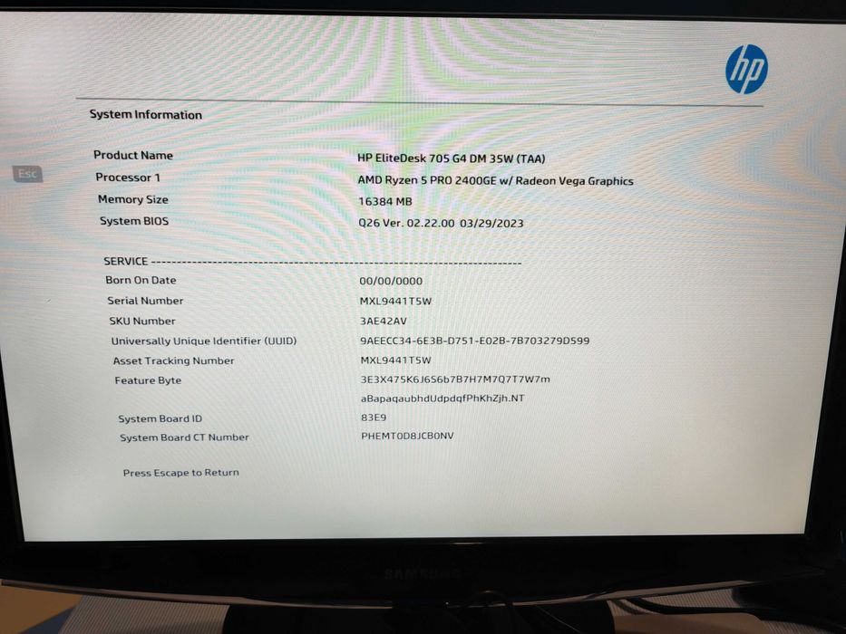 Мini PC-HP Elitedesk 705 G4 DM Ryzen 5 2400GE,RAM-16 GB-DDR4