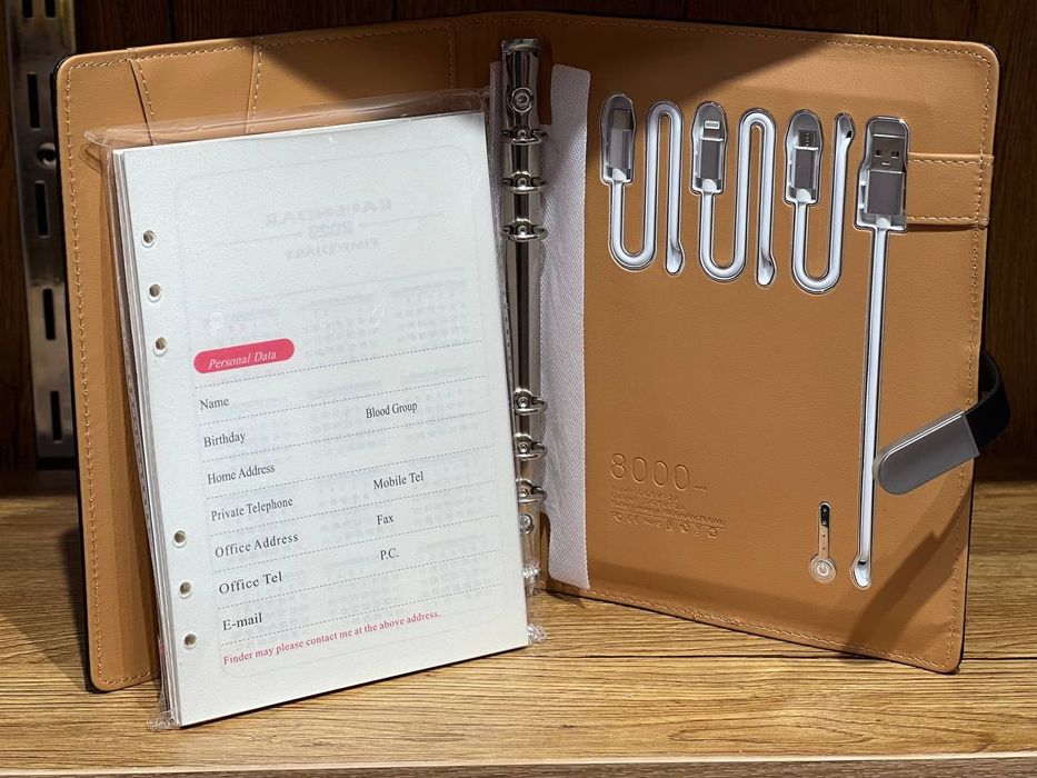 Блокнот органайзер с зарядкой (Бизнес подарок)